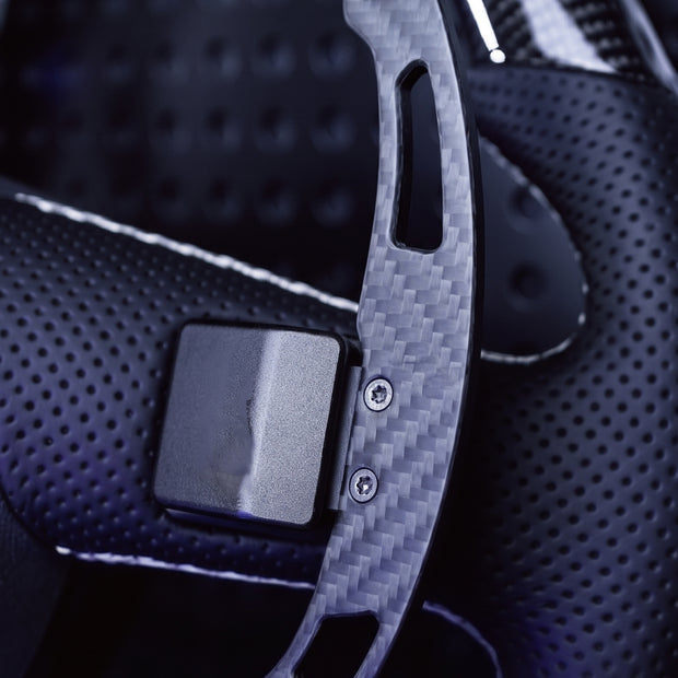 Paddle del cambio magnetici in carbonio twill forato per Audi, colore nero