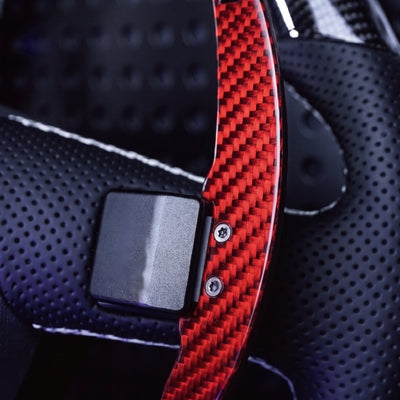Levas de cambio magnéticas en carbono sarga para Volkswagen, color rojo