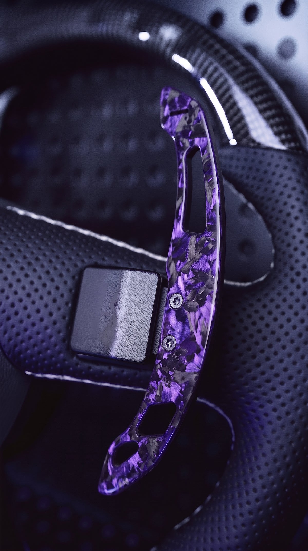 Palettes de volant magnétiques en carbone forgé pour Mercedes, couleur violet
