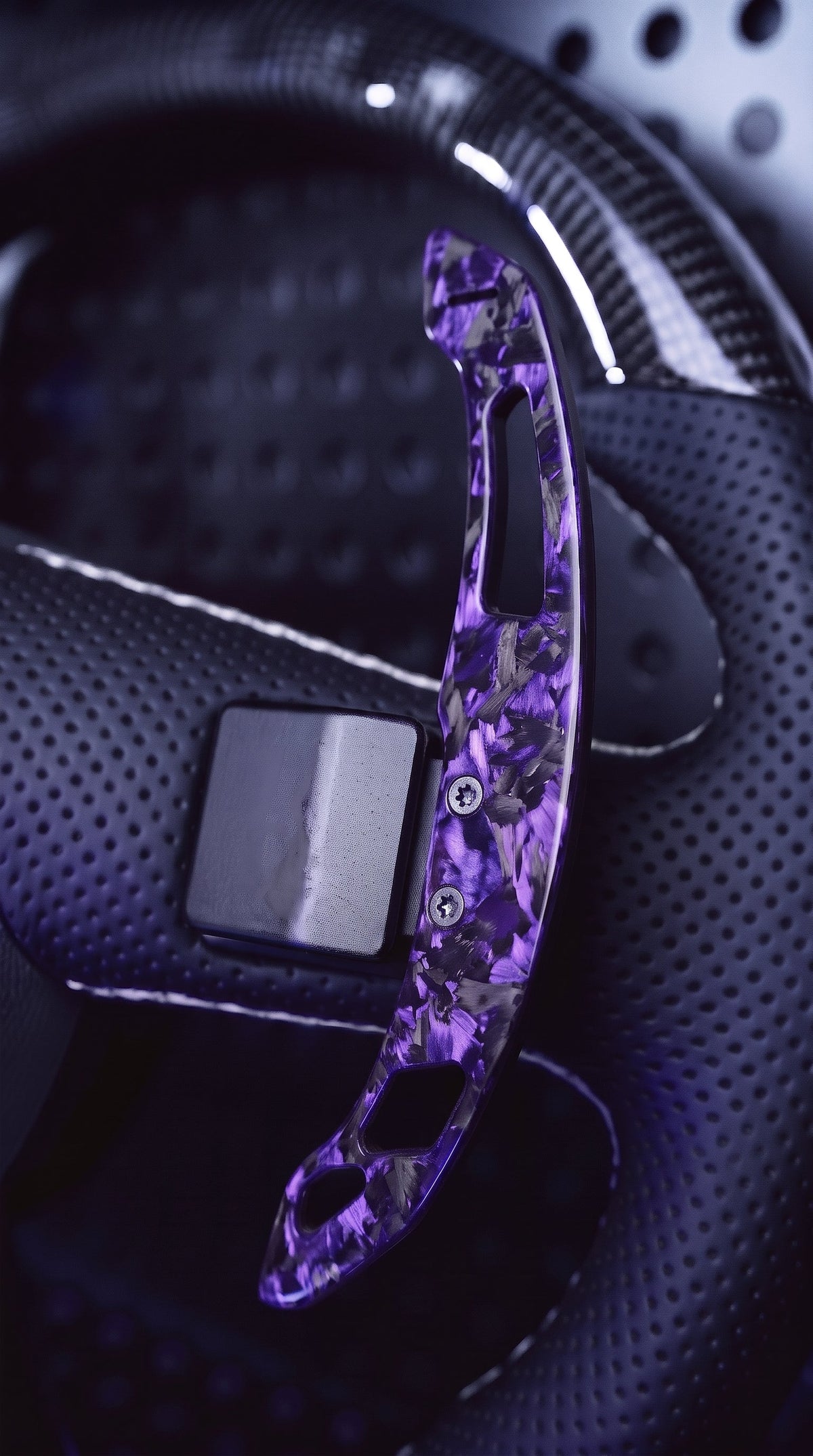 Palettes de volant magnétiques en carbone forgé pour Skoda, couleur violet