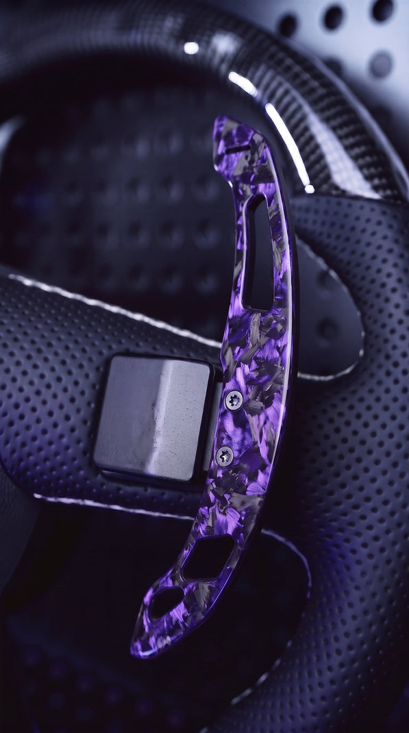 Palettes de volant magnétiques en carbone forgé pour BMW, couleur violet