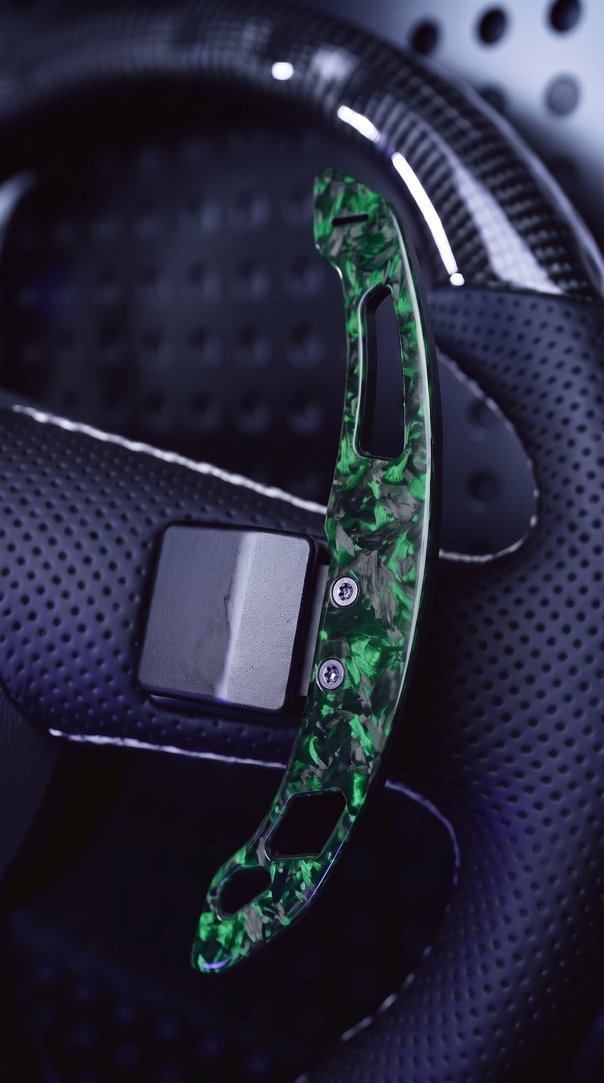 Palettes de volant magnétiques en carbone forgé pour BMW, couleur vert