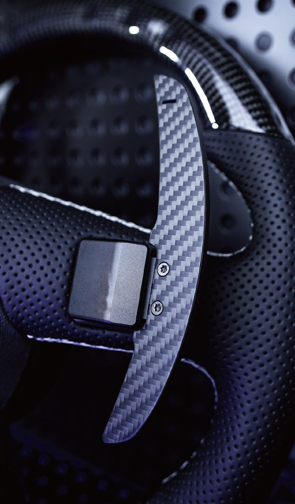 Paddle del cambio magnetici in carbonio twill per Audi, colore nero