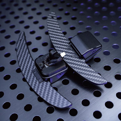 Paddle del cambio magnetici in carbonio twill per Audi, vista d'insieme