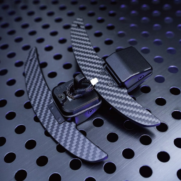 Paddle del cambio magnetici in carbonio twill per Audi, vista d'insieme